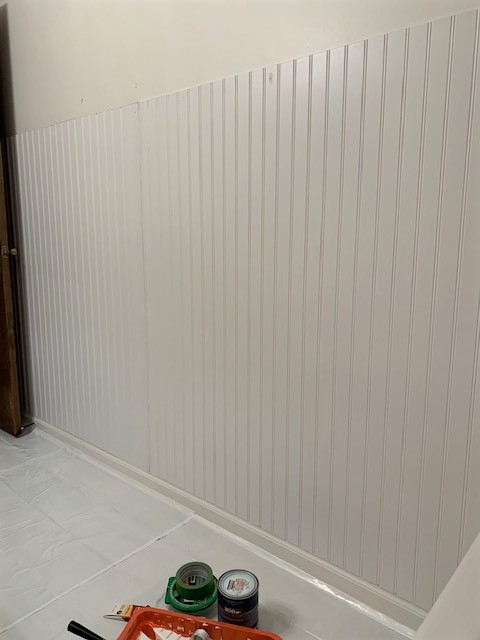 How to hang bead board paneling for a cottage bathroom < At Home in the  Wildwood